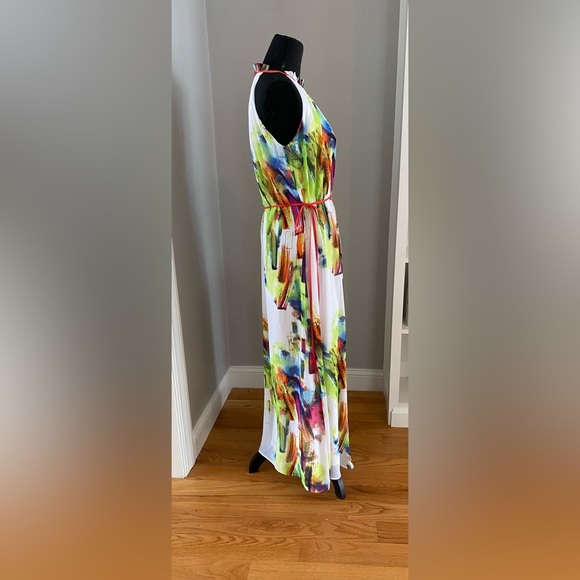 Women’s Chetta B Beautiful Sleeveless Multi-Color Maxi Dress, Size 10 - Picture 2 of 6
